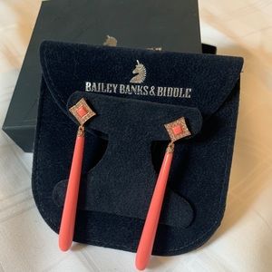 Bailey Banks & Biddle coral earrings w/gemstones